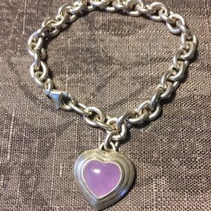 Silver bracelet w/lavender stone